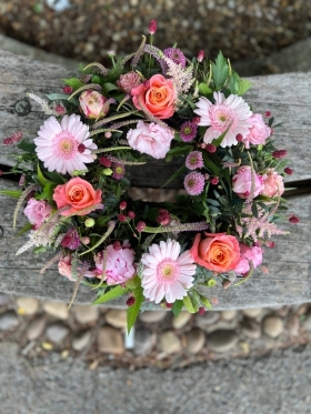 Coral and pink Wreath