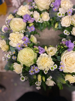 Lilac and White seasonal Wreath