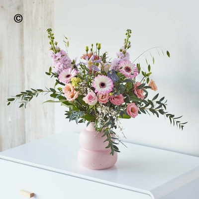 Mother's Day Pastels in a Ceramic Vase