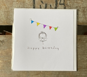 Bunting Happy Birthday Card