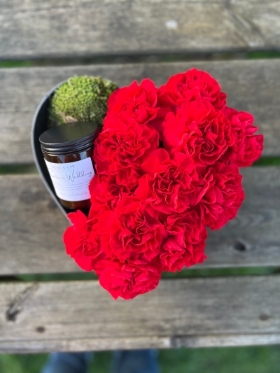 Heart Shaped Carnation Arrangement