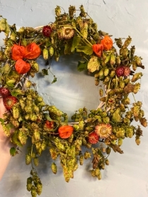 Hops and Willow Wreath