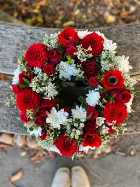 Red and White Wreath